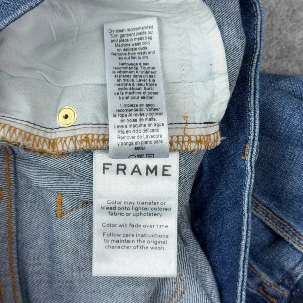 FRAME Jeans Women 32 Blue Le Crop Mini Boot High Rise Stripe Stretch Denim Pants